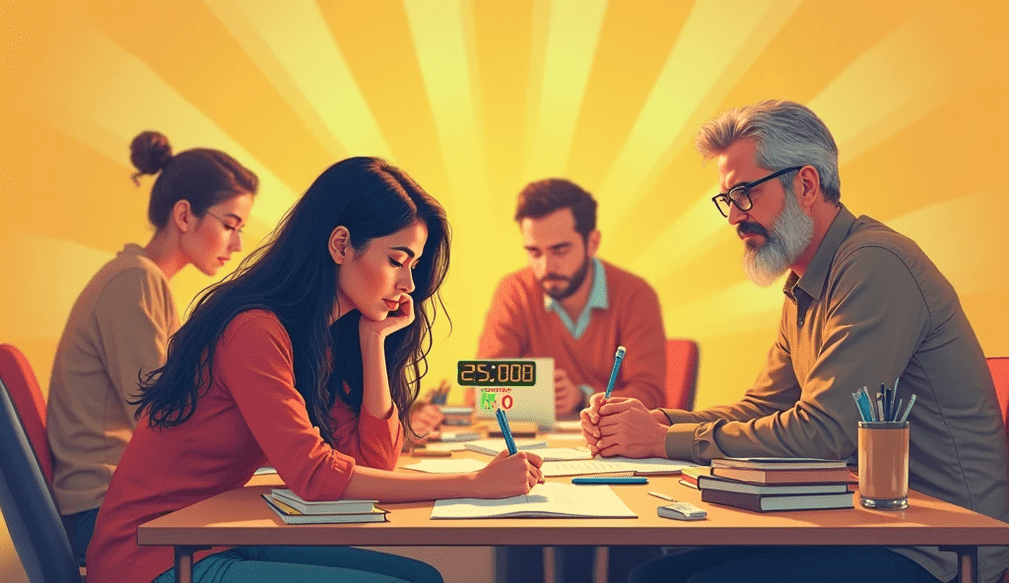 A visual representation of the Pomodoro Technique: a focused work session followed by a short break.